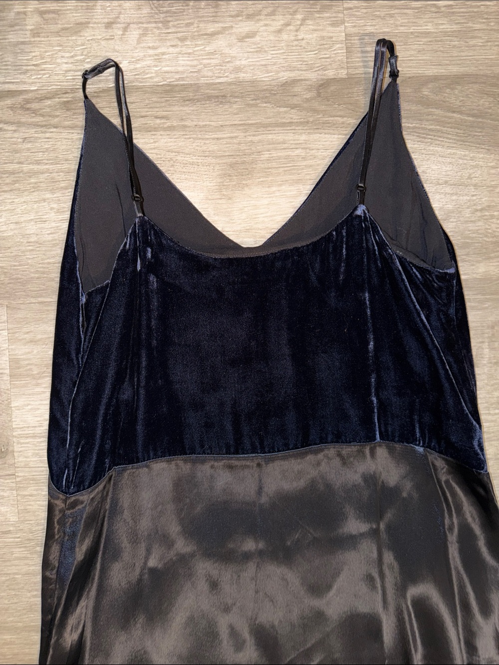 NWT Maje Ryck Velvet and Satin Navy Slip Dress - Picture 13 of 15